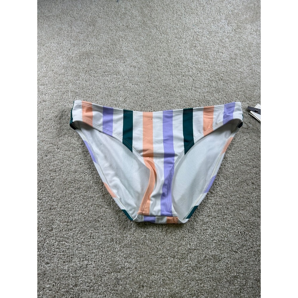 Hula Honey‎ Women's Swim Bottom XL Multi Stripe Polyester Spandex